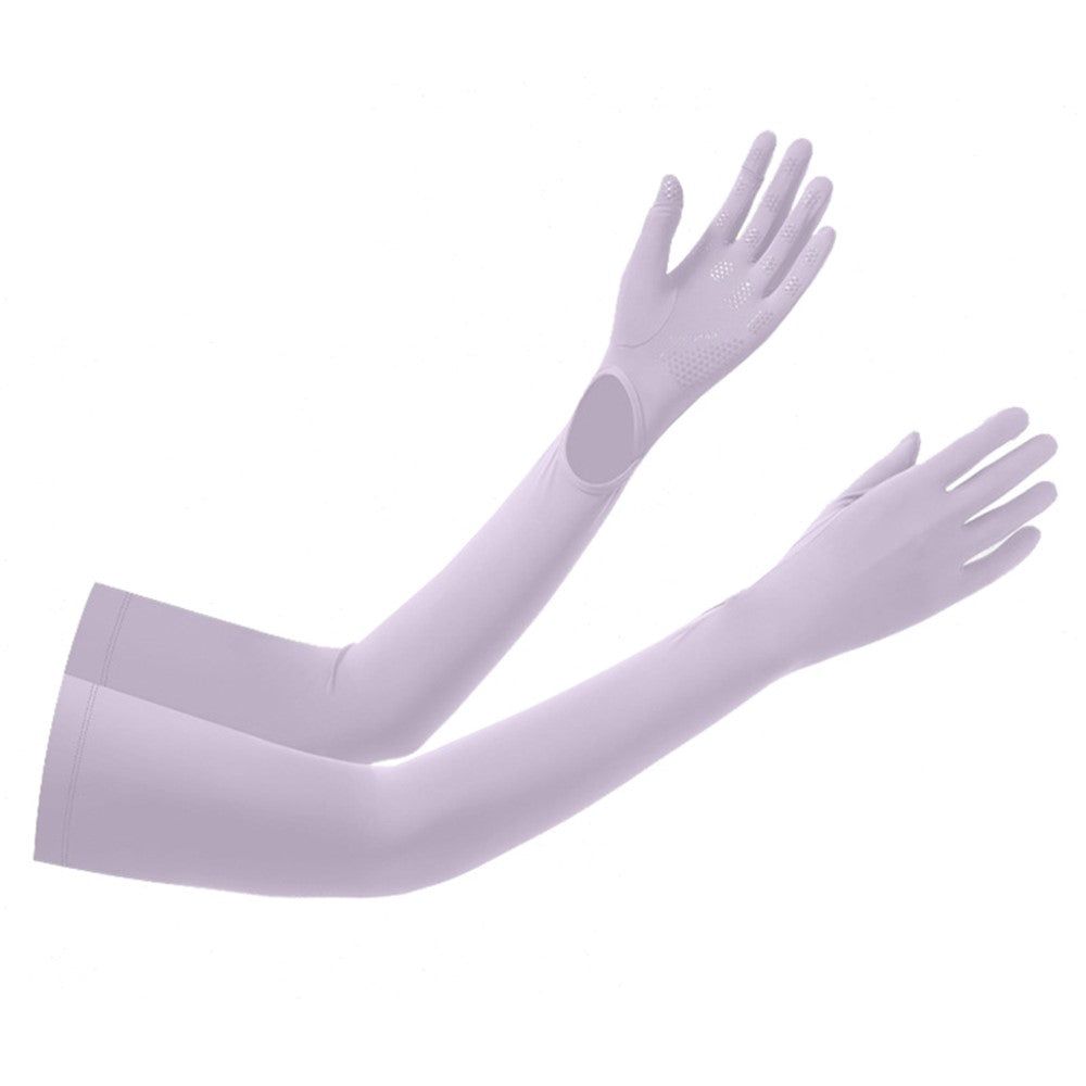 BSCKXT 1 Pair Breathable Ice Silk Armguard Sun Protection Full Finger Arm Sleeves for Outdoor Sports
