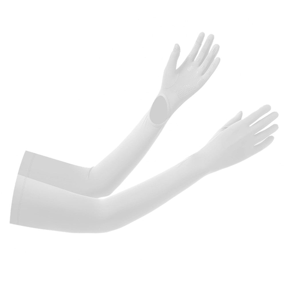 BSCKXT 1 Pair Breathable Ice Silk Armguard Sun Protection Full Finger Arm Sleeves for Outdoor Sports