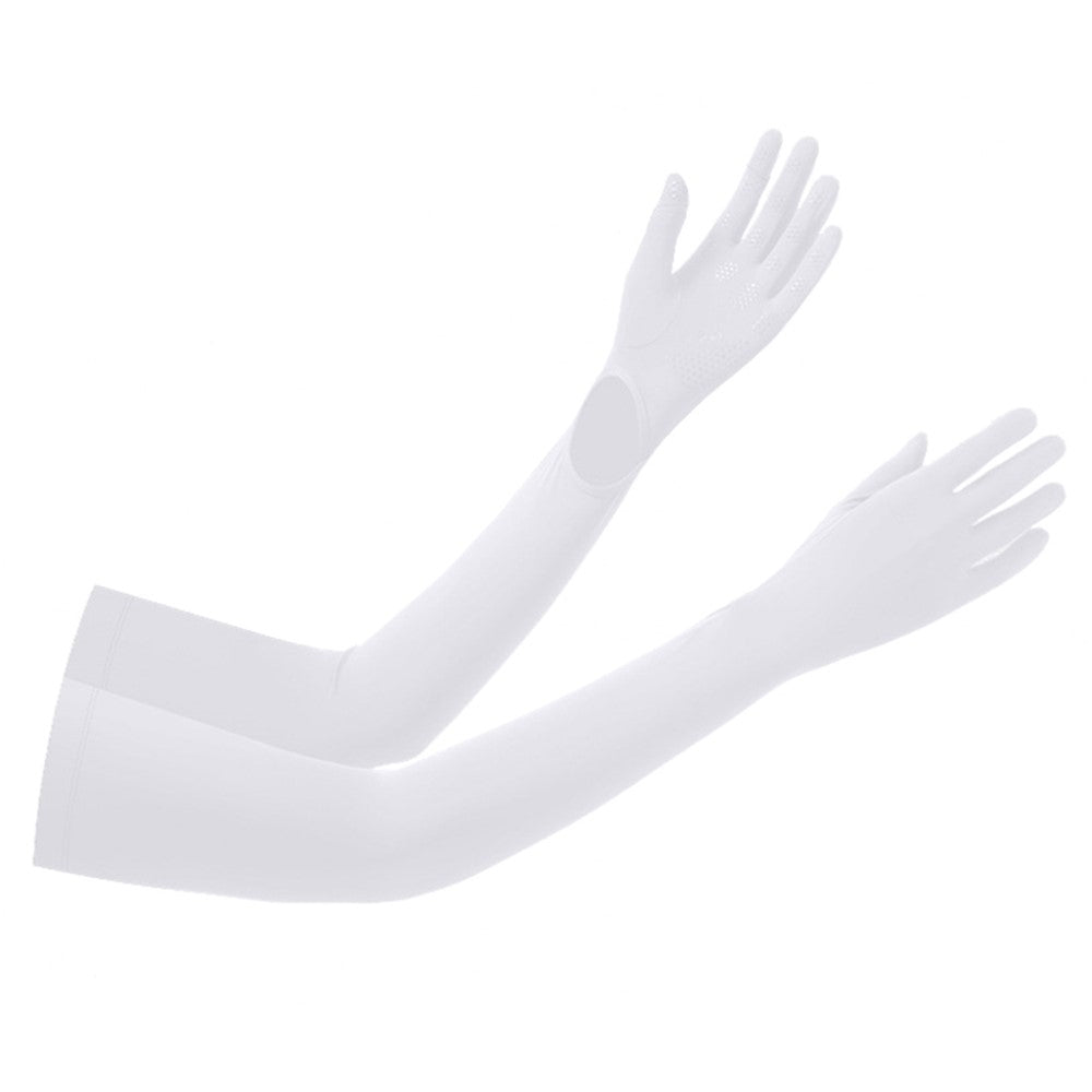 BSCKXT 1 Pair Breathable Ice Silk Armguard Sun Protection Full Finger Arm Sleeves for Outdoor Sports