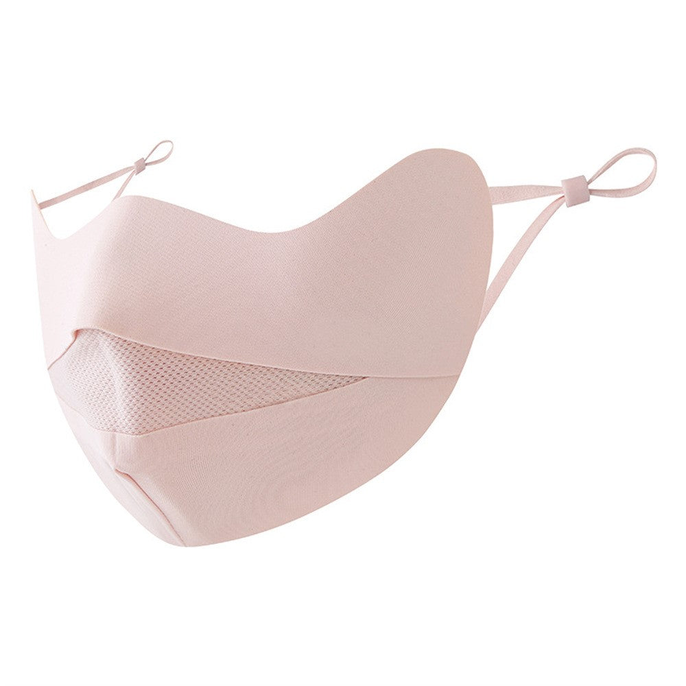 Summer Ice Silk Face Mask for Children Breathable Mesh UV Protection Kids Face Cover with Adjustable Ear Loops