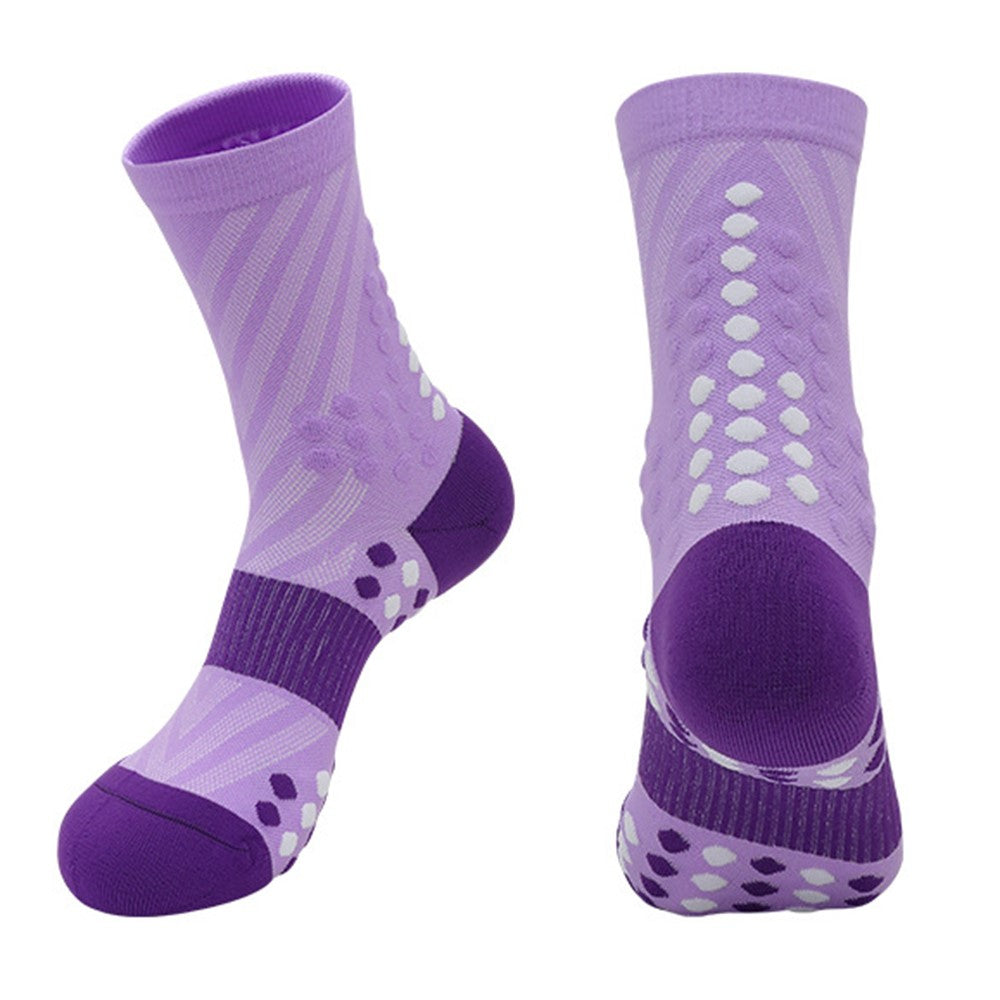 PORFIN Professional Sports Socks Sweat Wicking Mid Calf Socks for Running / Fitness / Basketball, Size M