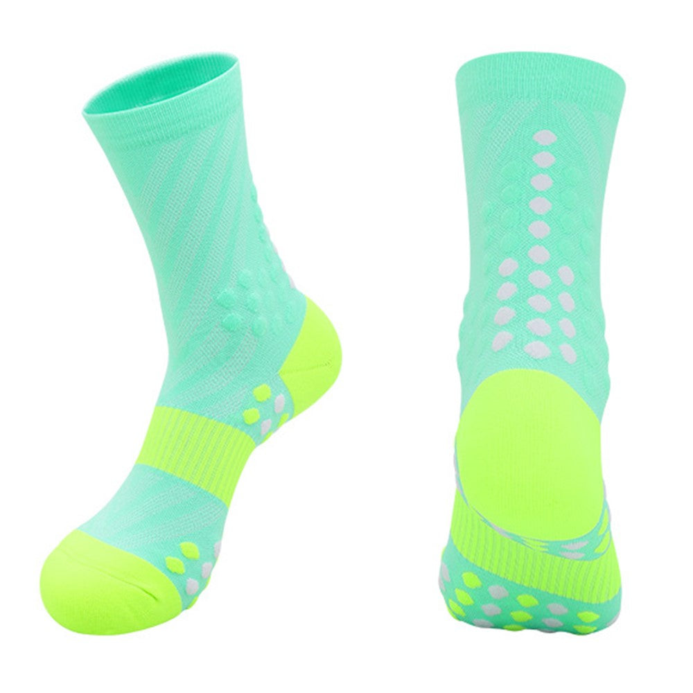 PORFIN Professional Sports Socks Sweat Wicking Mid Calf Socks for Running / Fitness / Basketball, Size L