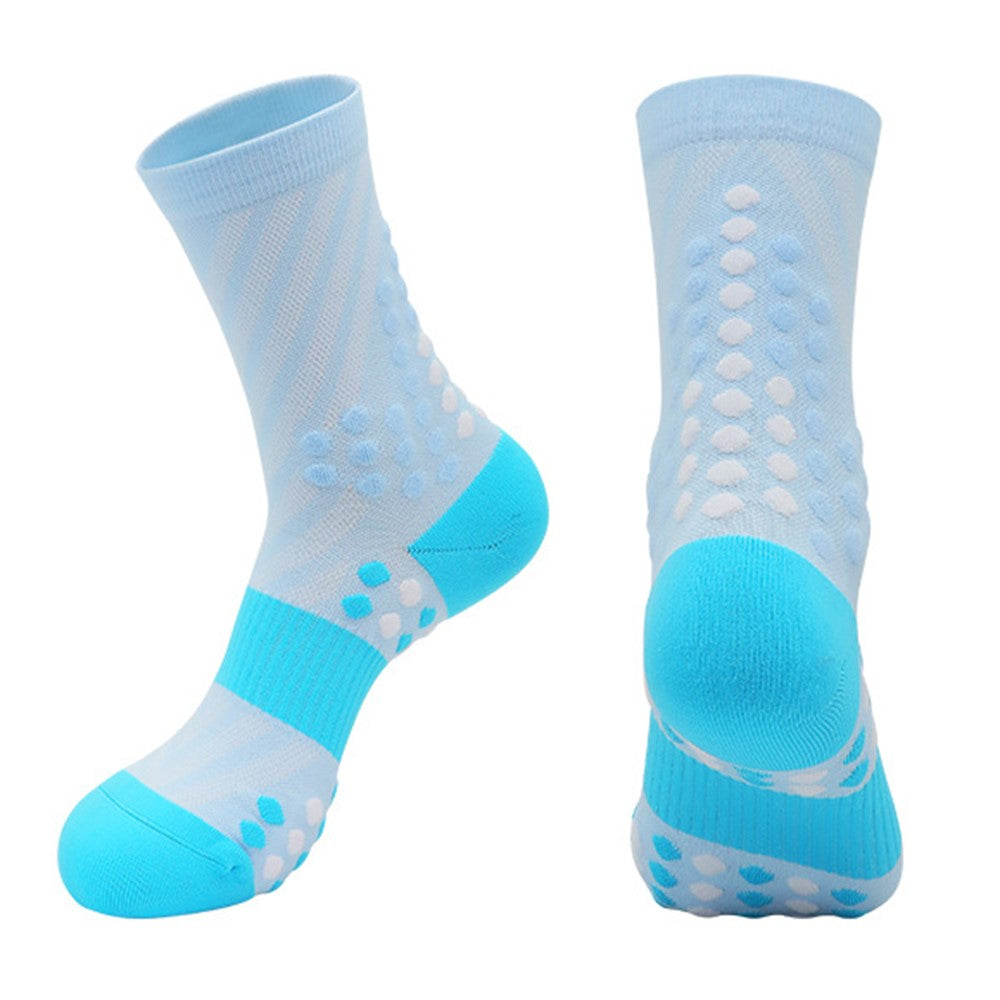 PORFIN Professional Sports Socks Sweat Wicking Mid Calf Socks for Running / Fitness / Basketball, Size L
