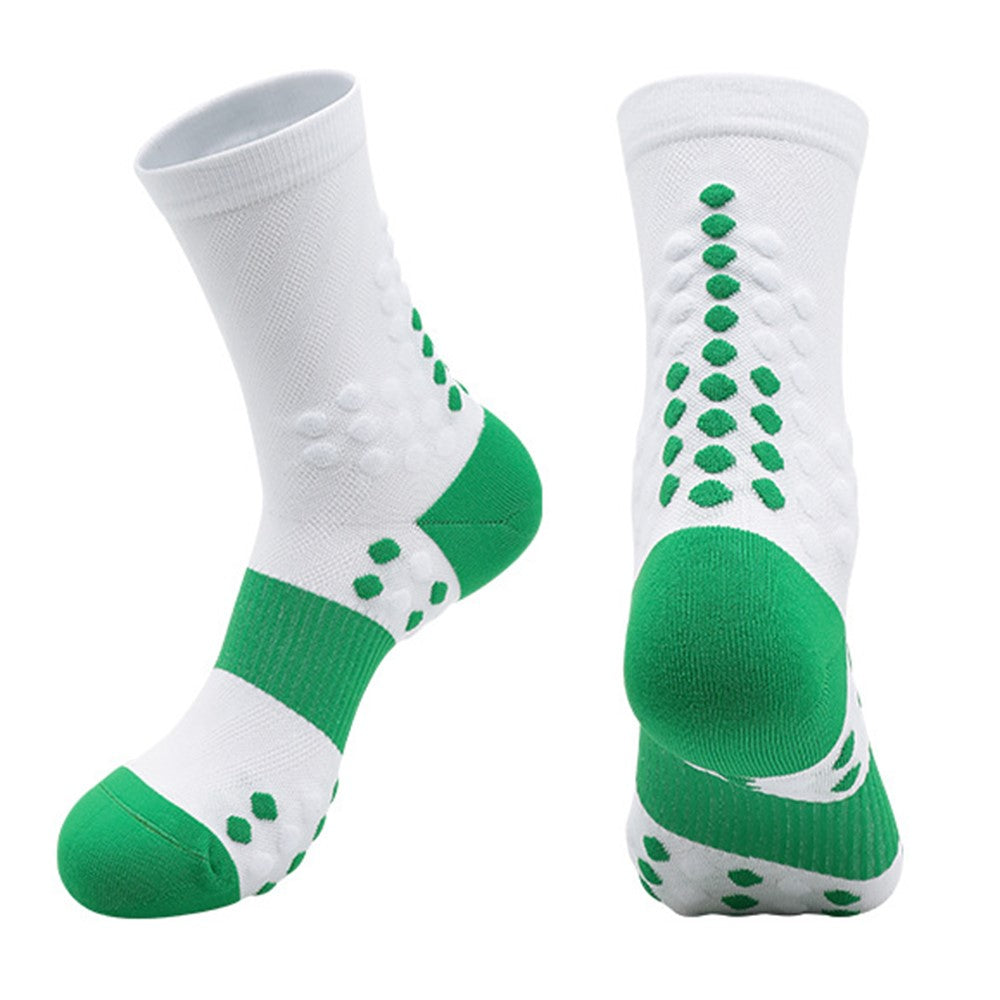 PORFIN Professional Sports Socks Sweat Wicking Mid Calf Socks for Running / Fitness / Basketball, Size L