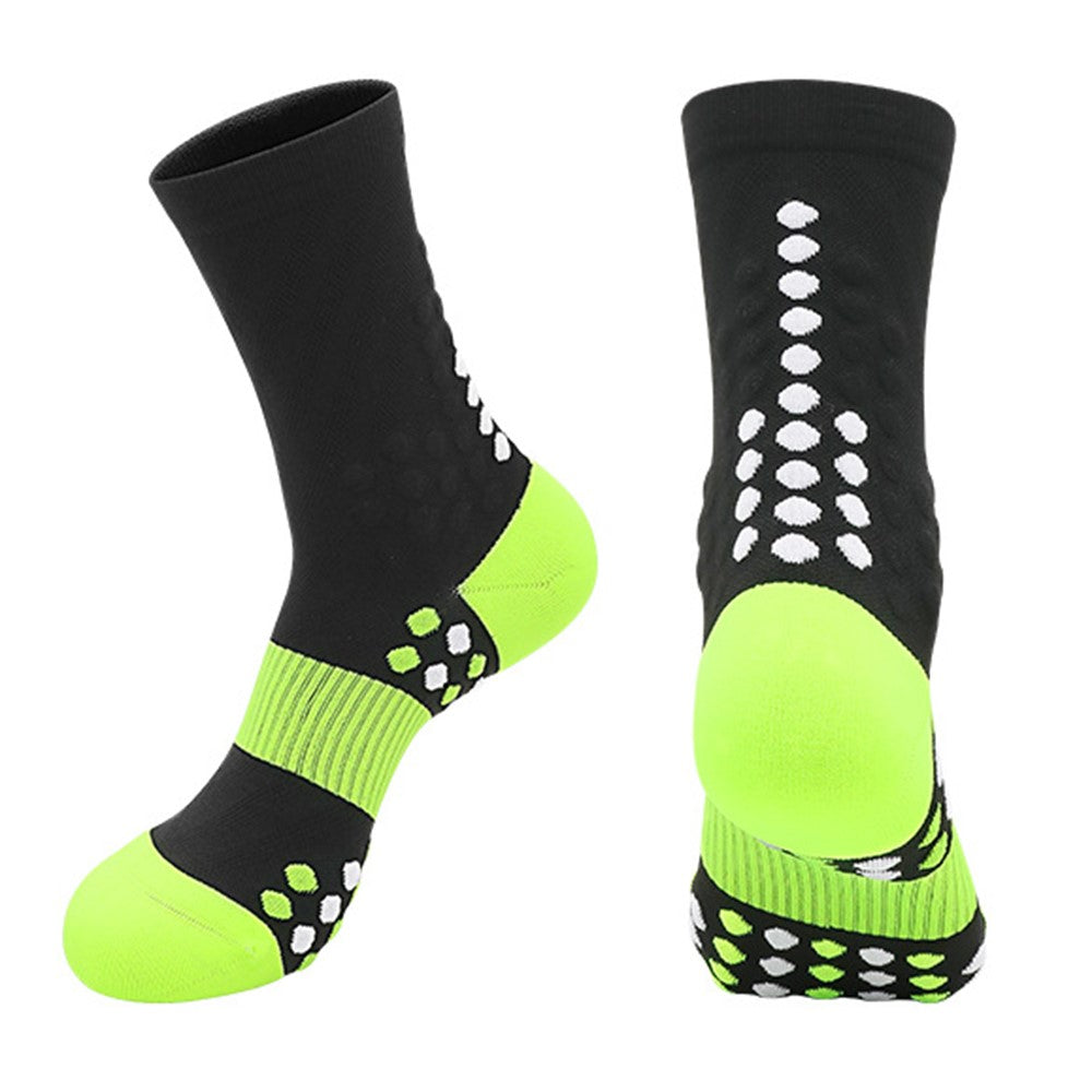 PORFIN Professional Sports Socks Sweat Wicking Mid Calf Socks for Running / Fitness / Basketball, Size L