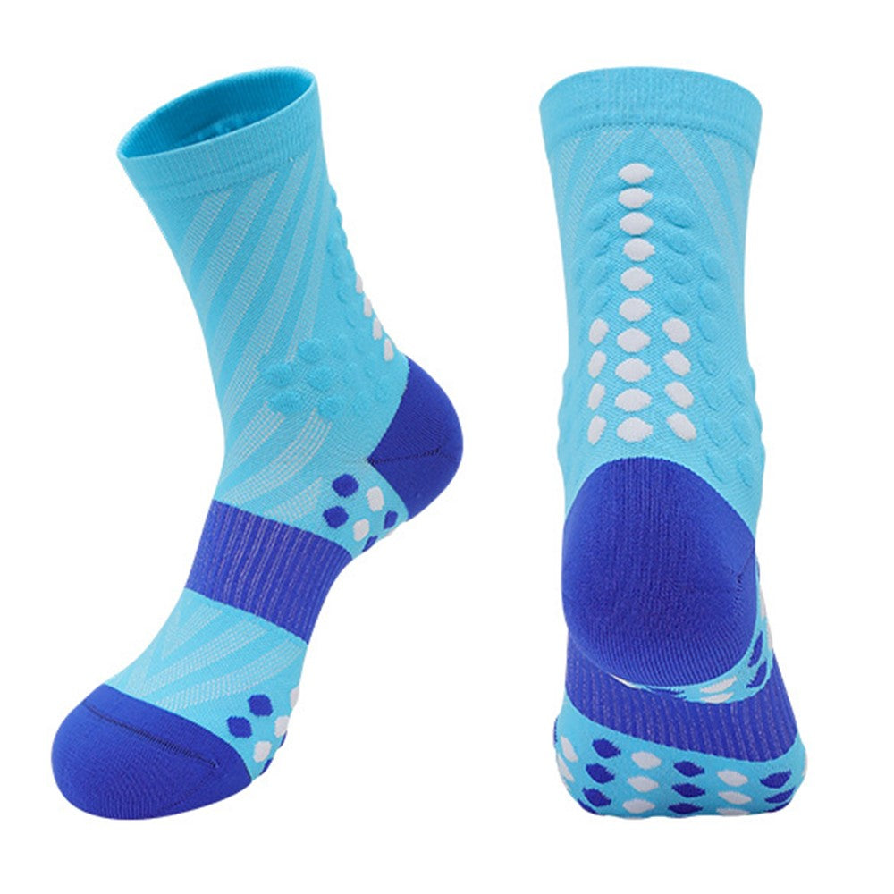 PORFIN Professional Sports Socks Sweat Wicking Mid Calf Socks for Running / Fitness / Basketball, Size L