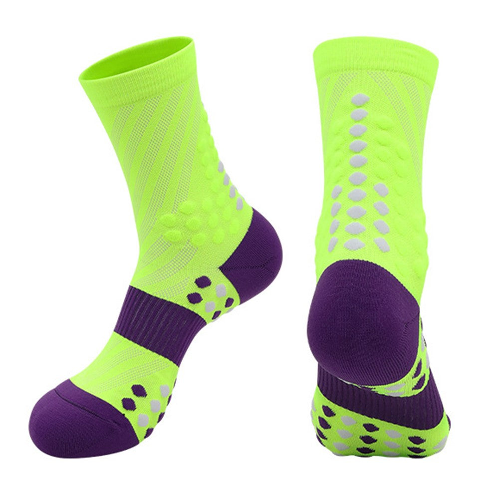 PORFIN Professional Sports Socks Sweat Wicking Mid Calf Socks for Running / Fitness / Basketball, Size L