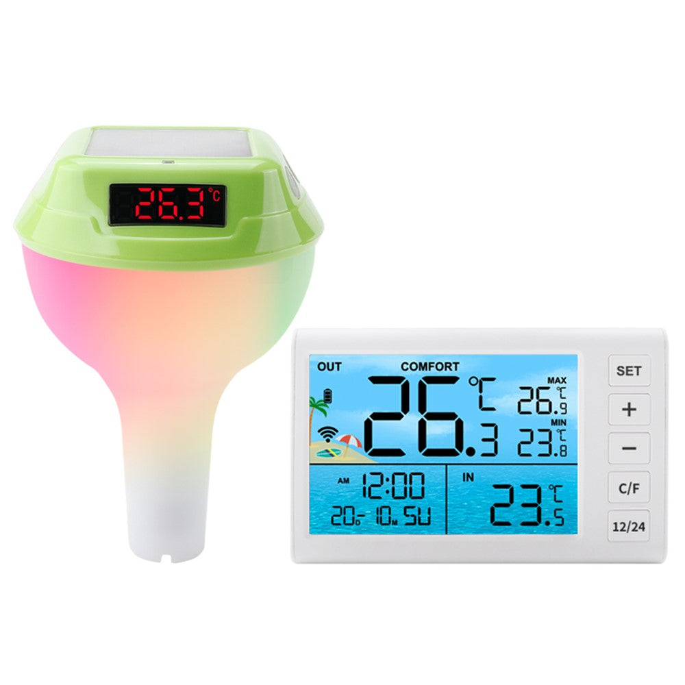 TS-PL01 Wireless Floating Pool Thermometer Solar Powered Digital Display Water Temperature Meter with RGB Light