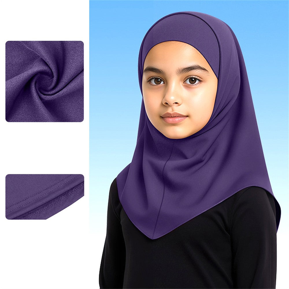 ETMSLTT Muslim Head Scarf for Children Sun Protection Milk Silk Middle Eastern Hijab Ethnic Turban Headwrap
