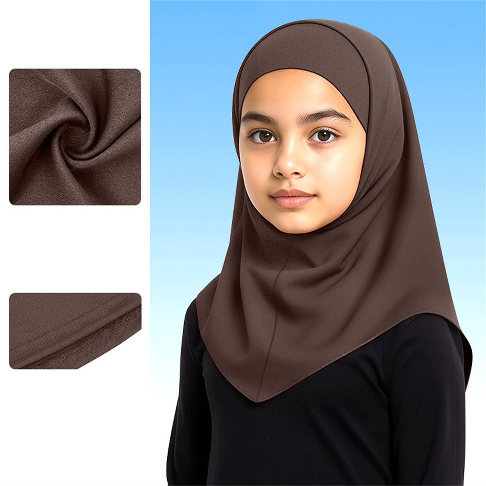ETMSLTT Muslim Head Scarf for Children Sun Protection Milk Silk Middle Eastern Hijab Ethnic Turban Headwrap