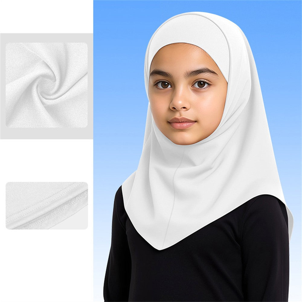 ETMSLTT Muslim Head Scarf for Children Sun Protection Milk Silk Middle Eastern Hijab Ethnic Turban Headwrap