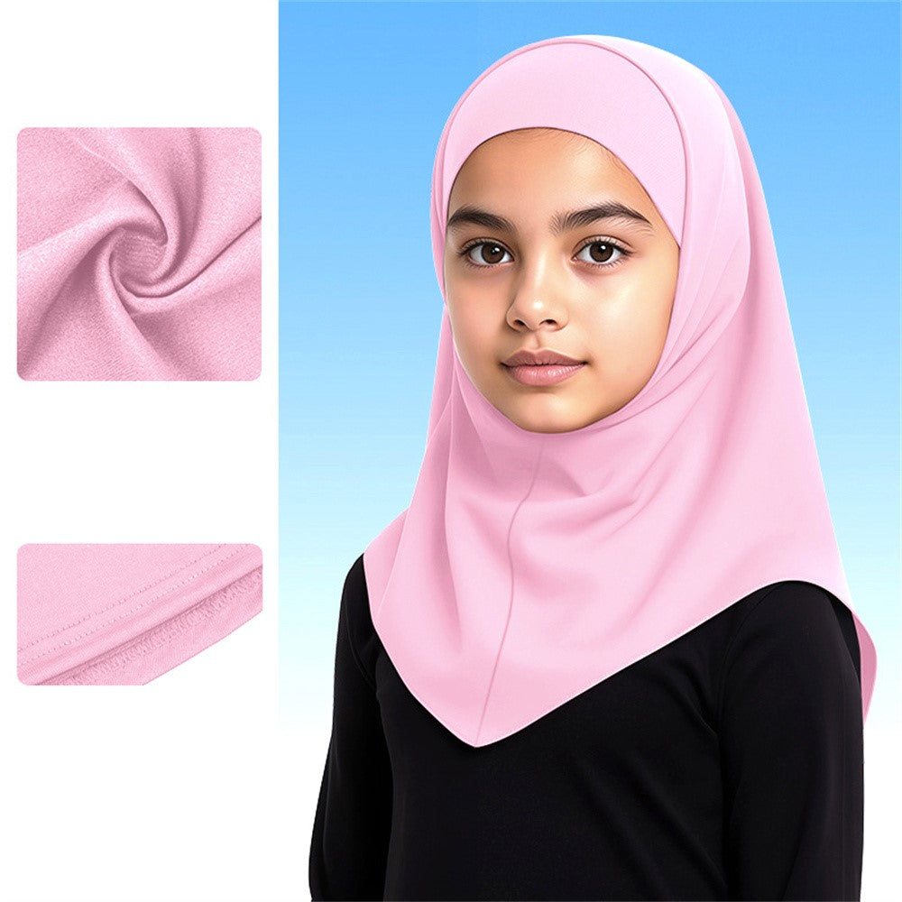 ETMSLTT Muslim Head Scarf for Children Sun Protection Milk Silk Middle Eastern Hijab Ethnic Turban Headwrap