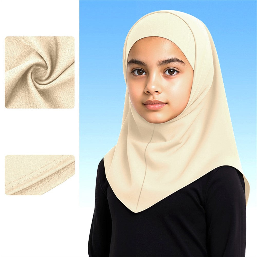 ETMSLTT Muslim Head Scarf for Children Sun Protection Milk Silk Middle Eastern Hijab Ethnic Turban Headwrap