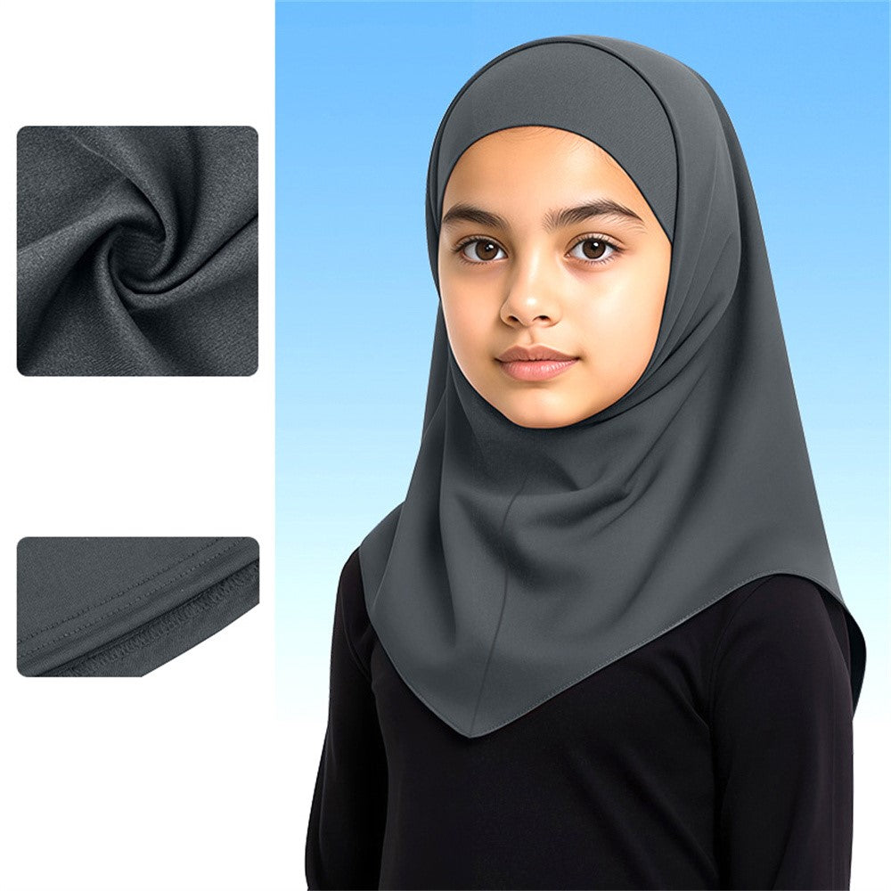 ETMSLTT Muslim Head Scarf for Children Sun Protection Milk Silk Middle Eastern Hijab Ethnic Turban Headwrap