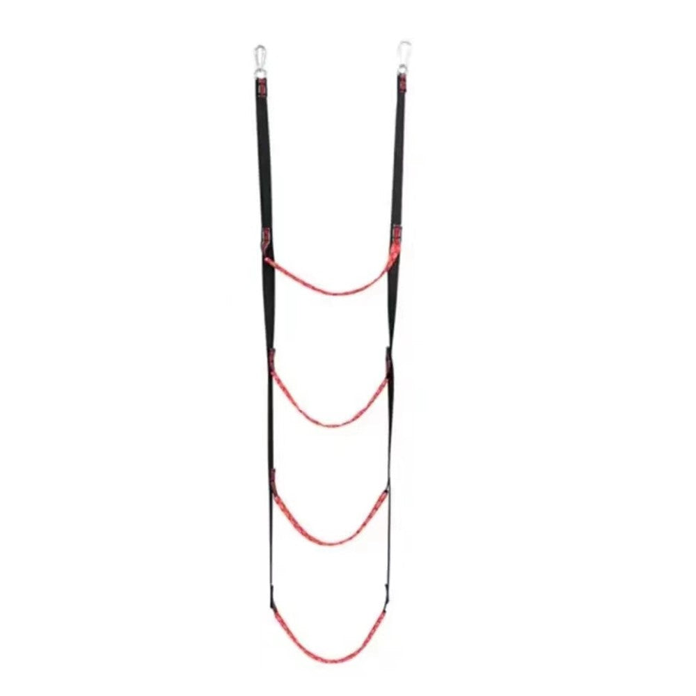 4 Steps Inflatable Boat Boarding Ladder Marine Rope with Hanging Hooks Climbing Aider for Kayak