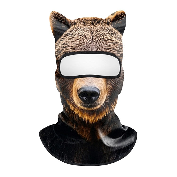 Spring Summer Cycling Balaclava Face Mask Milk Silk Full Face Sun Protection Funny Animal Print Headwear