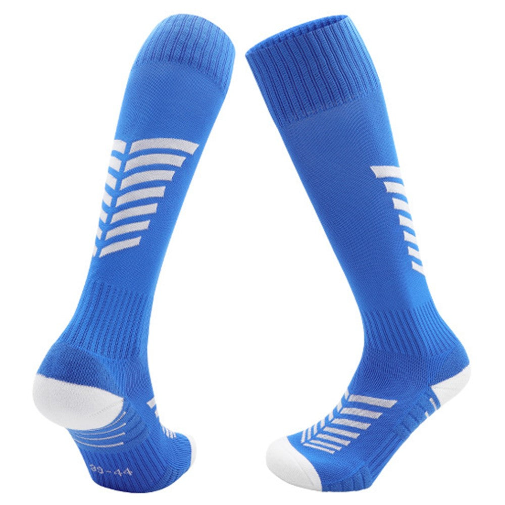 PORFIN 1 Pair Summer Long Soccer Socks Men Quick Dry Anti Slip High Tube Terry Cloth Bottom Socks, Size S