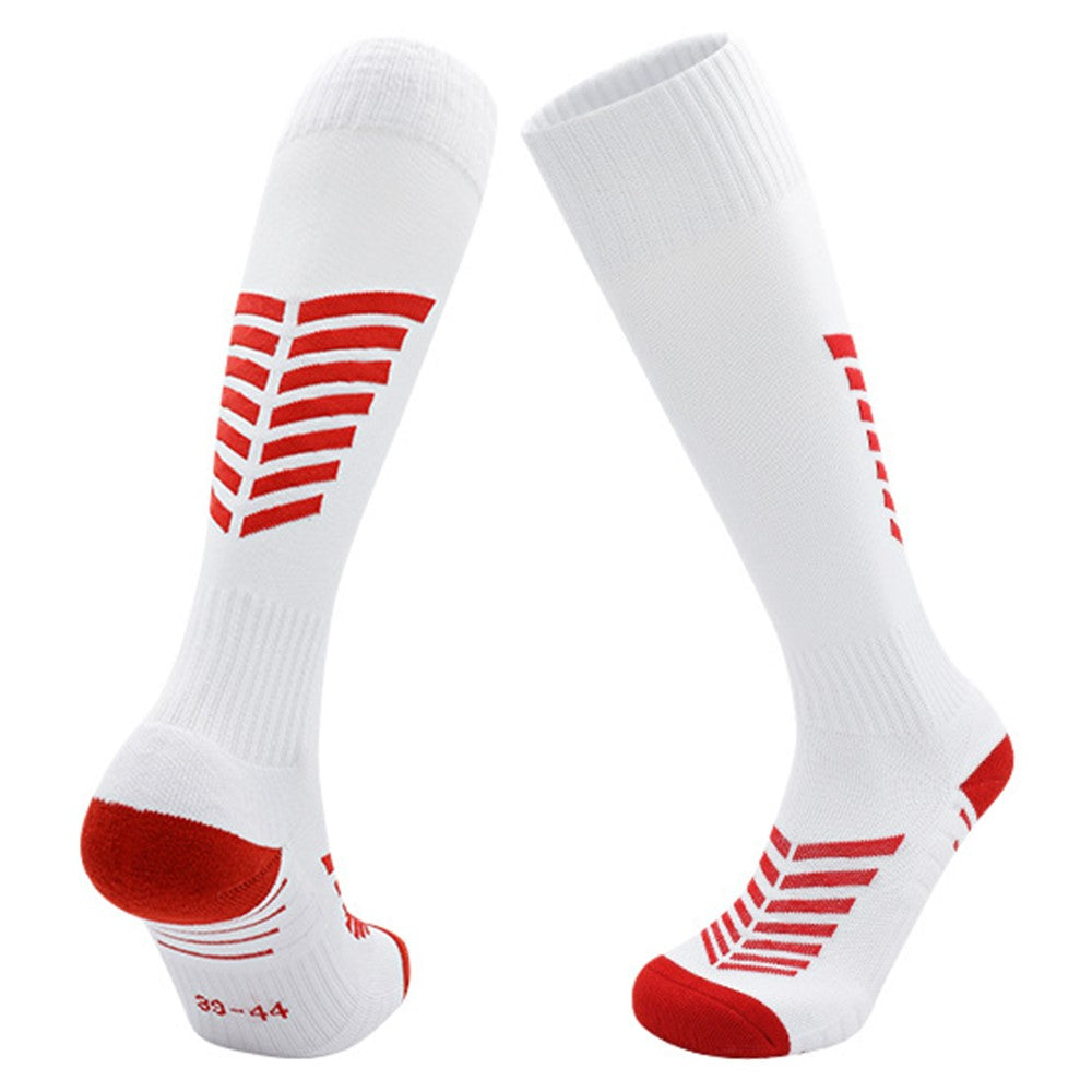 PORFIN 1 Pair Summer Long Soccer Socks Men Quick Dry Anti Slip High Tube Terry Cloth Bottom Socks, Size S