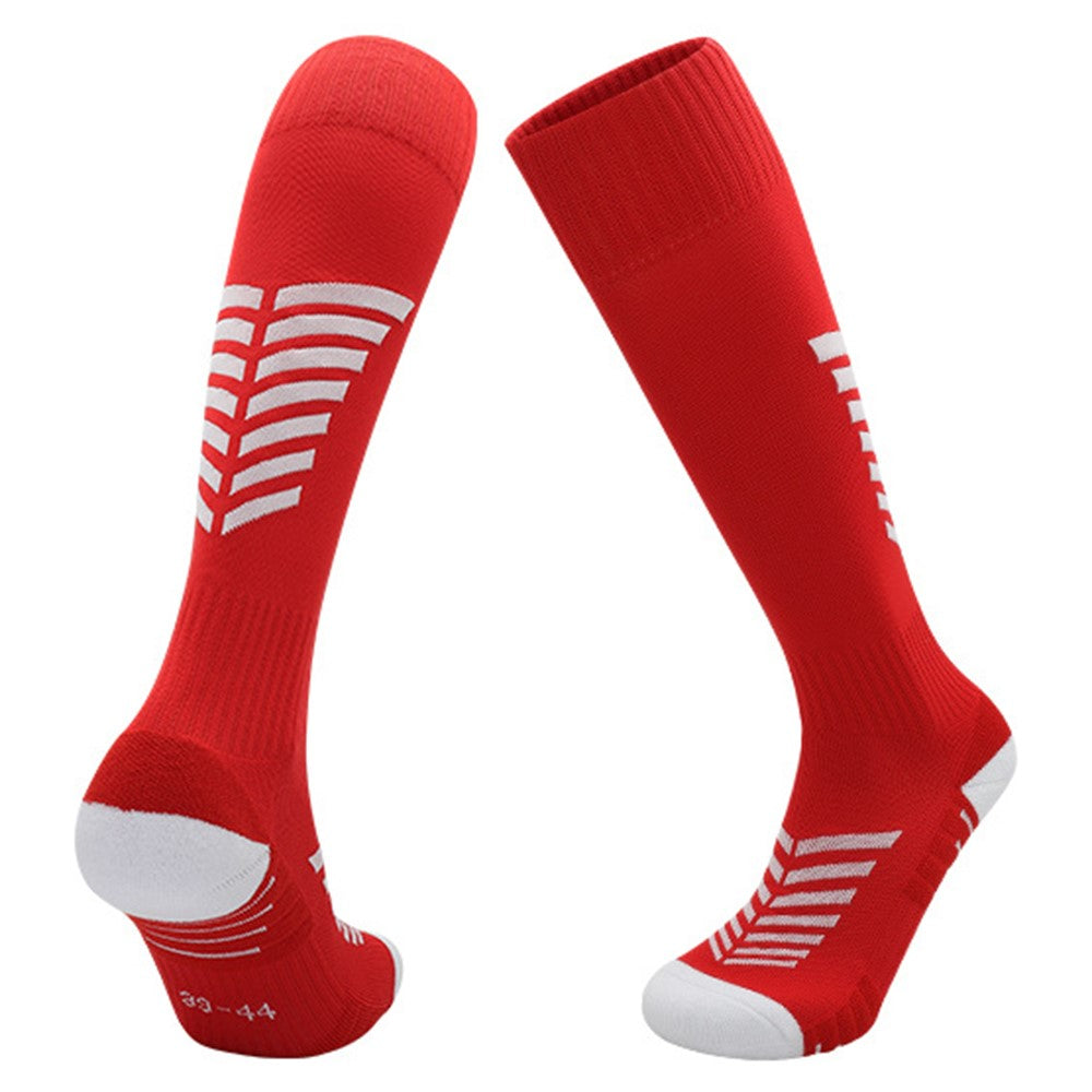 PORFIN 1 Pair Summer Long Soccer Socks Men Quick Dry Anti Slip High Tube Terry Cloth Bottom Socks, Size M