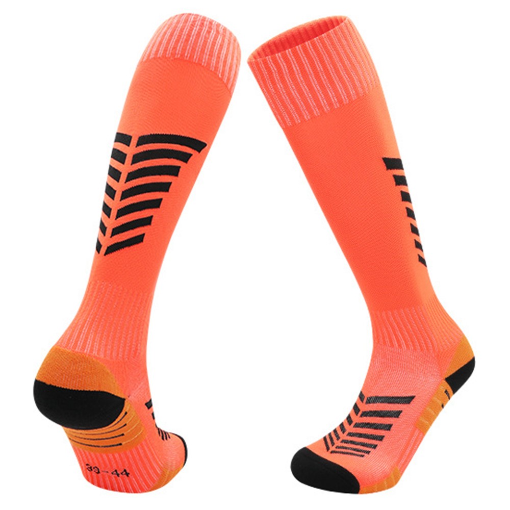 PORFIN 1 Pair Summer Long Soccer Socks Men Quick Dry Anti Slip High Tube Terry Cloth Bottom Socks, Size L