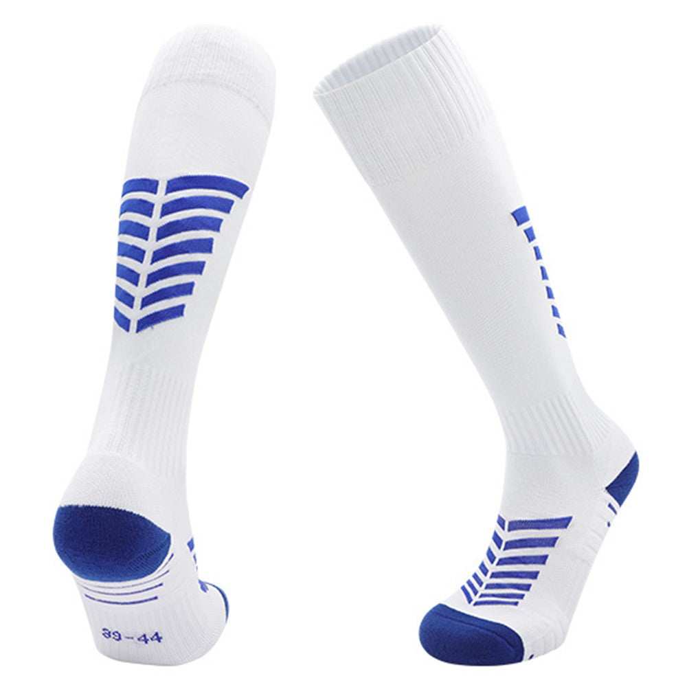PORFIN 1 Pair Summer Long Soccer Socks Men Quick Dry Anti Slip High Tube Terry Cloth Bottom Socks, Size L