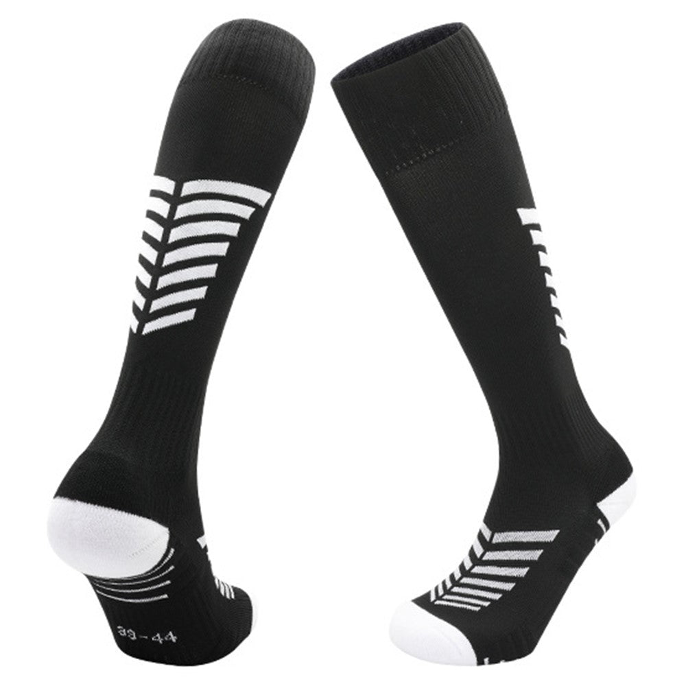 PORFIN 1 Pair Summer Long Soccer Socks Men Quick Dry Anti Slip High Tube Terry Cloth Bottom Socks, Size L