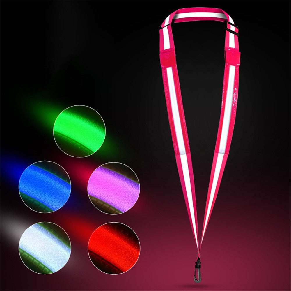 L9 5 Colors 3 Modes LED Light Up Reflective Shoulder Strap with Hook for Night Running Cycling