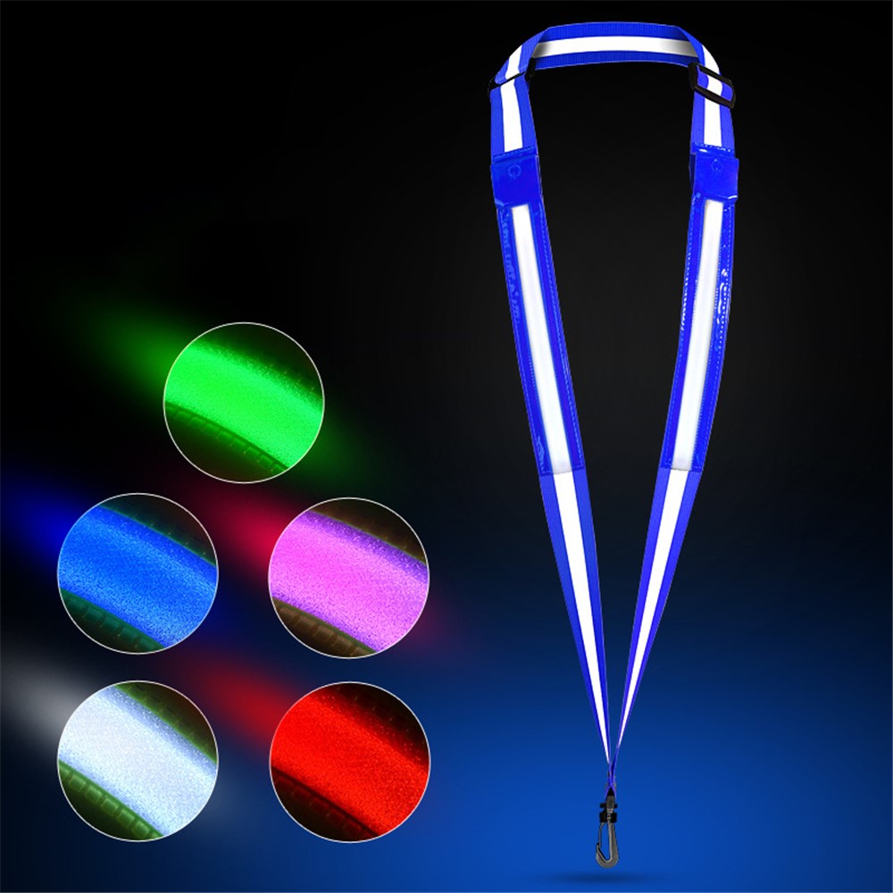L9 5 Colors 3 Modes LED Light Up Reflective Shoulder Strap with Hook for Night Running Cycling