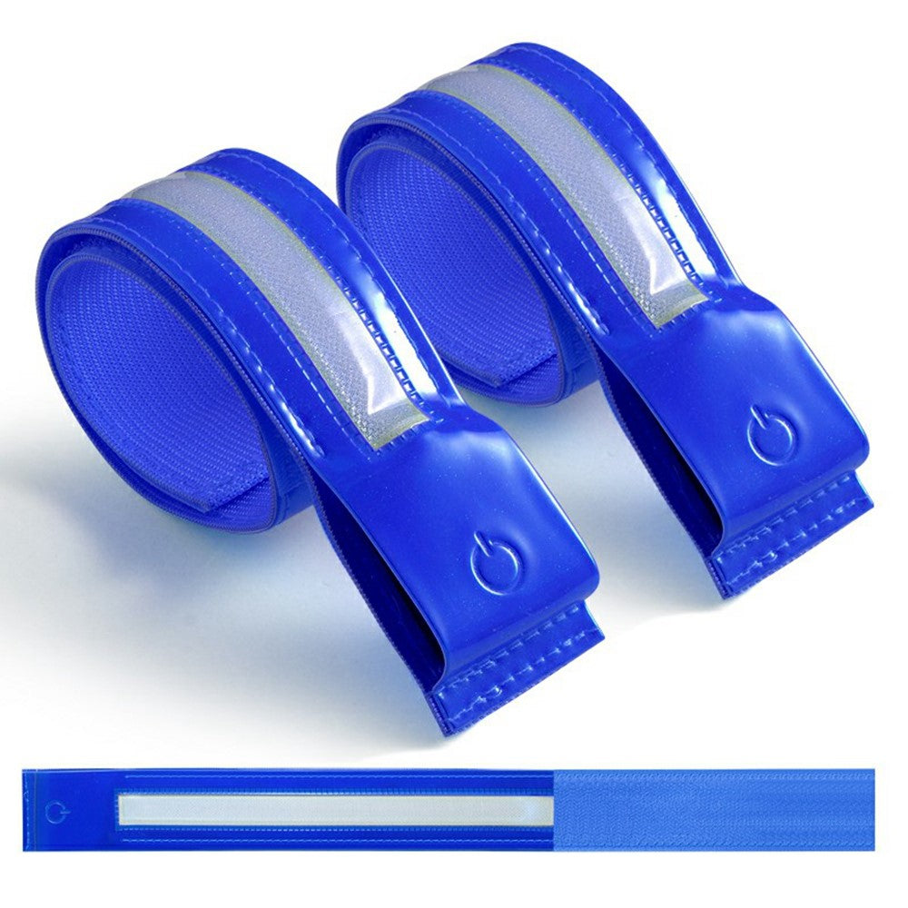 L8 2Pcs USB Rechargeable Reflective Armband Cycling Night Running Sports LED Light Arm Band