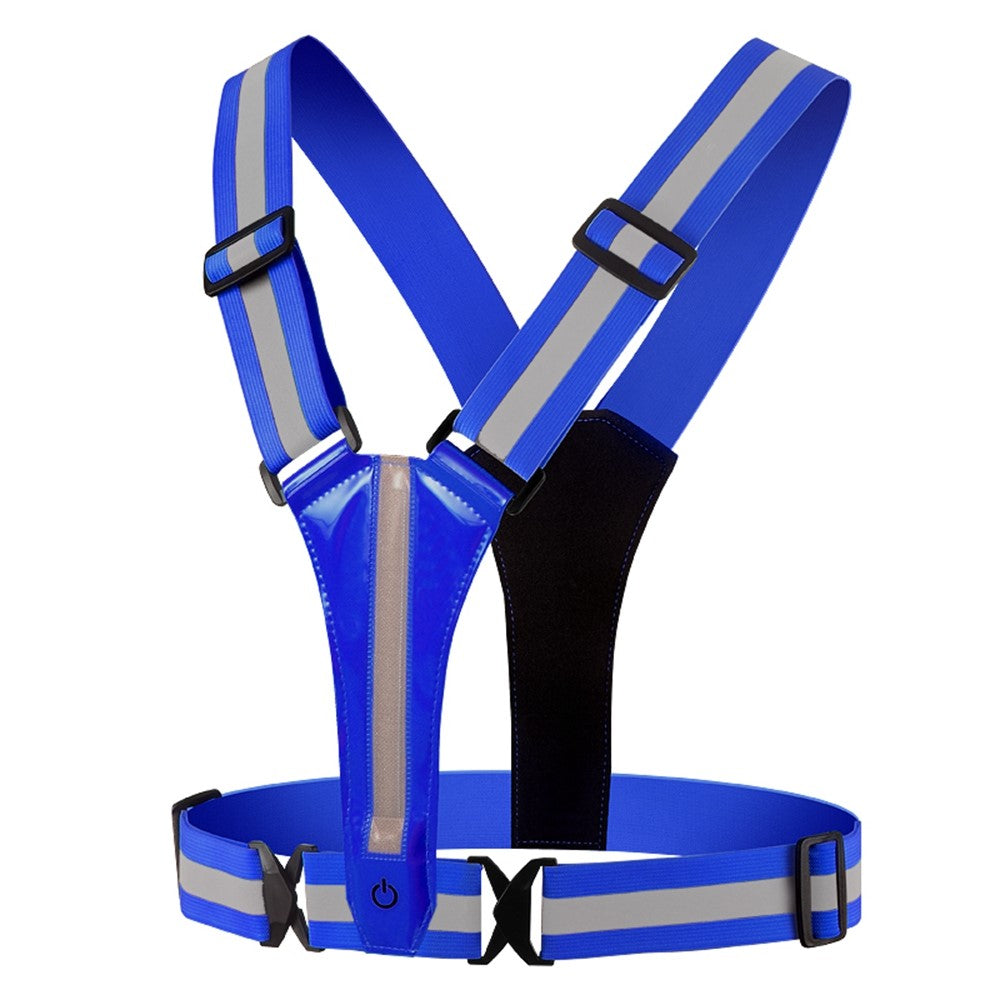 L1 Reflective Running Vest Adjustable Safety Vest with Rechargeable LED Light for Cycling Jogging