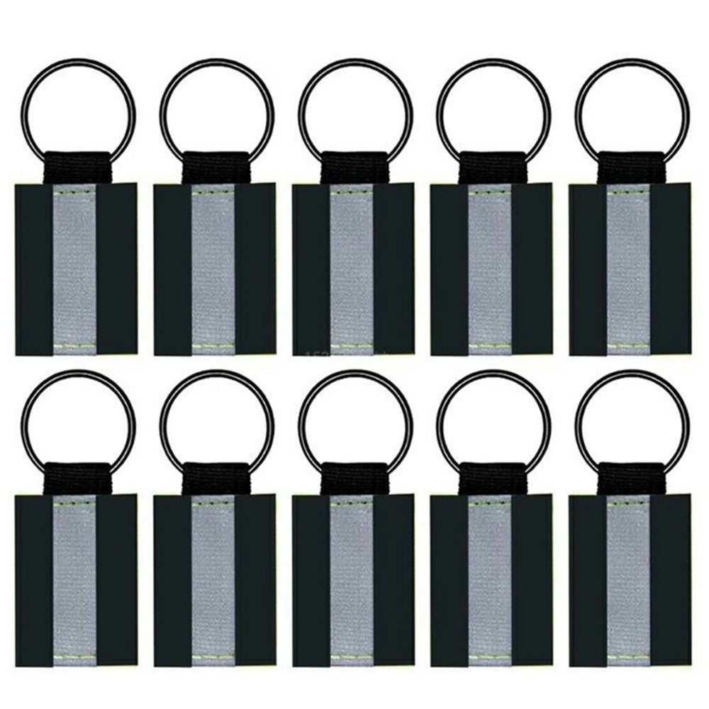 10Pcs Reflective Safety Key Ring Night Outdoor Activities Visibility Enhancing Pendants