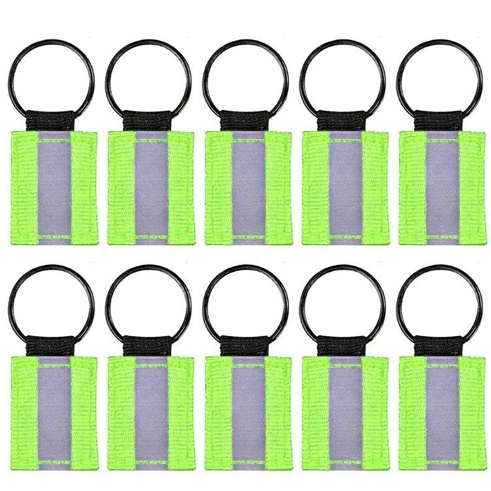 10Pcs Reflective Safety Key Ring Night Outdoor Activities Visibility Enhancing Pendants