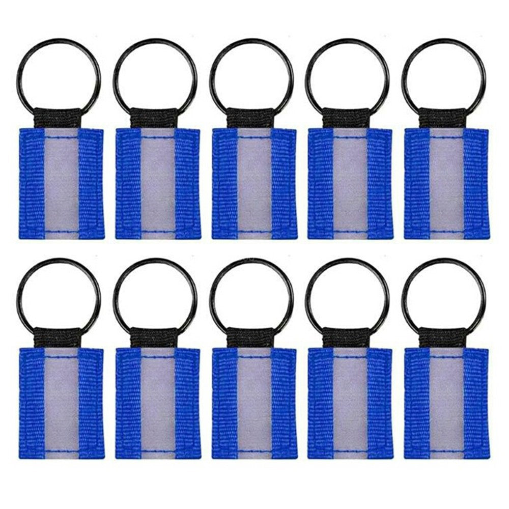 10Pcs Reflective Safety Key Ring Night Outdoor Activities Visibility Enhancing Pendants