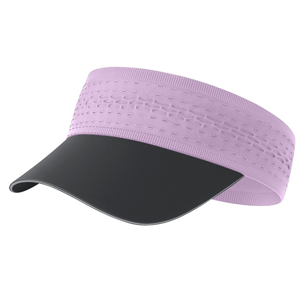 Marathon Running Sun Visor Seamless Wide Sports Headband with Brim High Elasticity Quick Dry Soft Hat