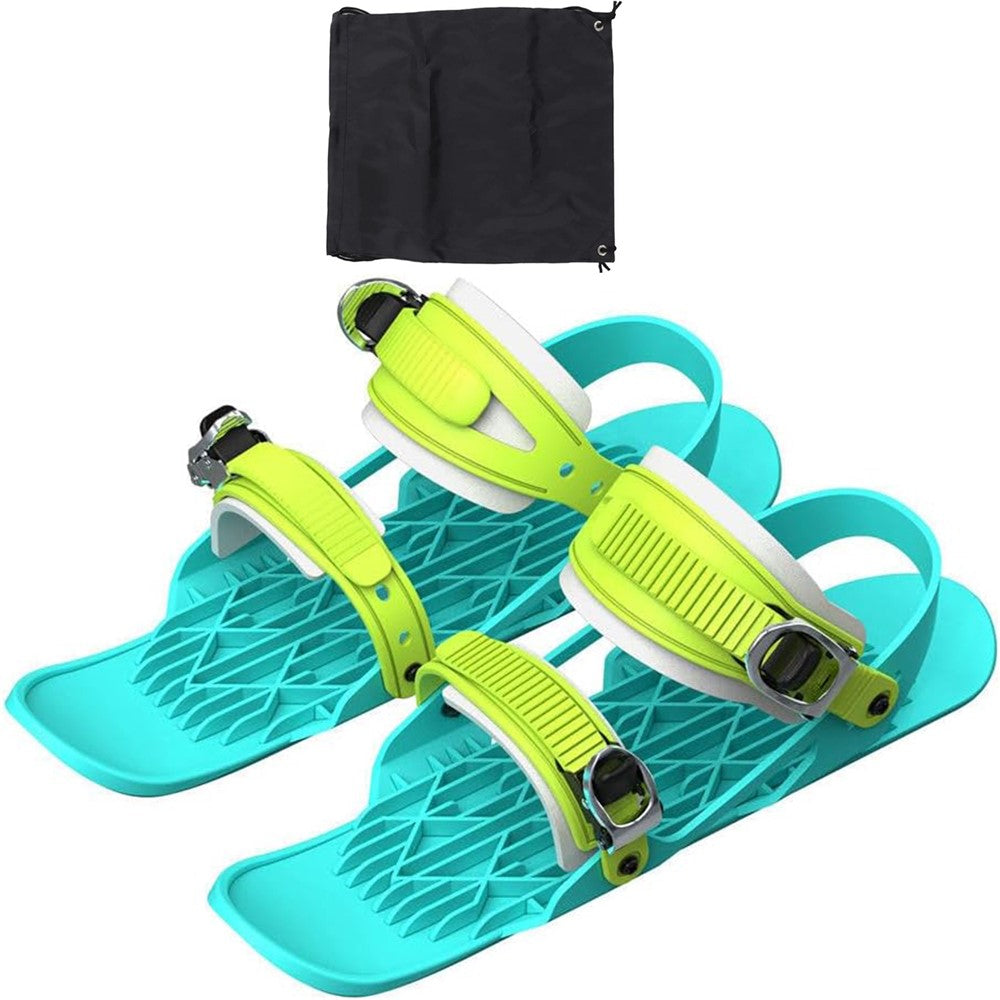 1 Pair Mini Ski Skates Outdoor Snowsports Adjustable Snow Skates Shoes for Children Shoe Size 30-38