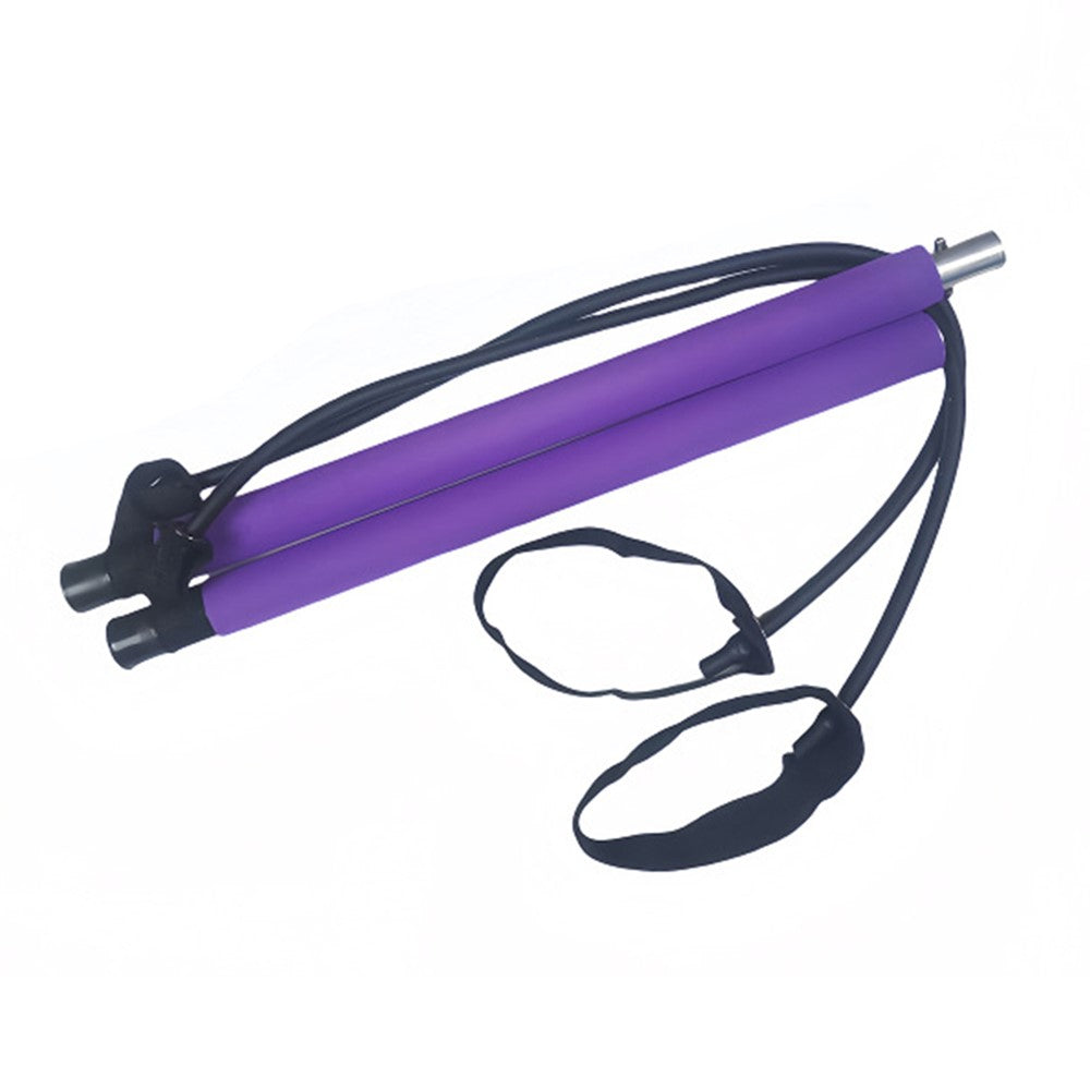 Pilates Bar Resistance Band Multifunctional Fitness Yoga Strength Training Stretching Stick Elastic Rope
