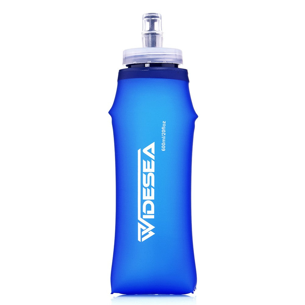 WIDESEA WSPC-B600ML Outdoor Sports Soft Water Bottle 600ML Folding Water Bottle for Hiking Running No FDA, BPA-Free