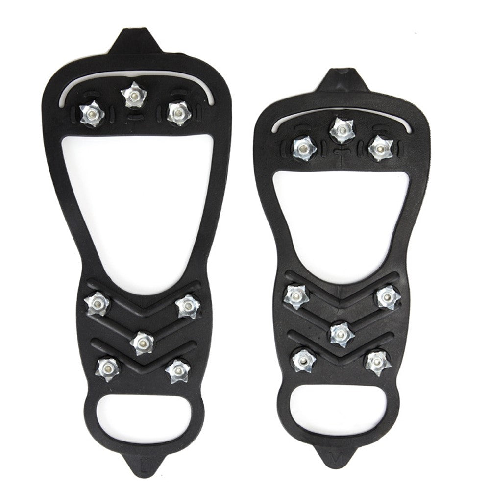 1 Pair 8 Steel Stud Ice Gripper Spikes for Shoe Anti-Slip Climbing Snow Crampons Cleats Claws Grips Boots Cover, Size M