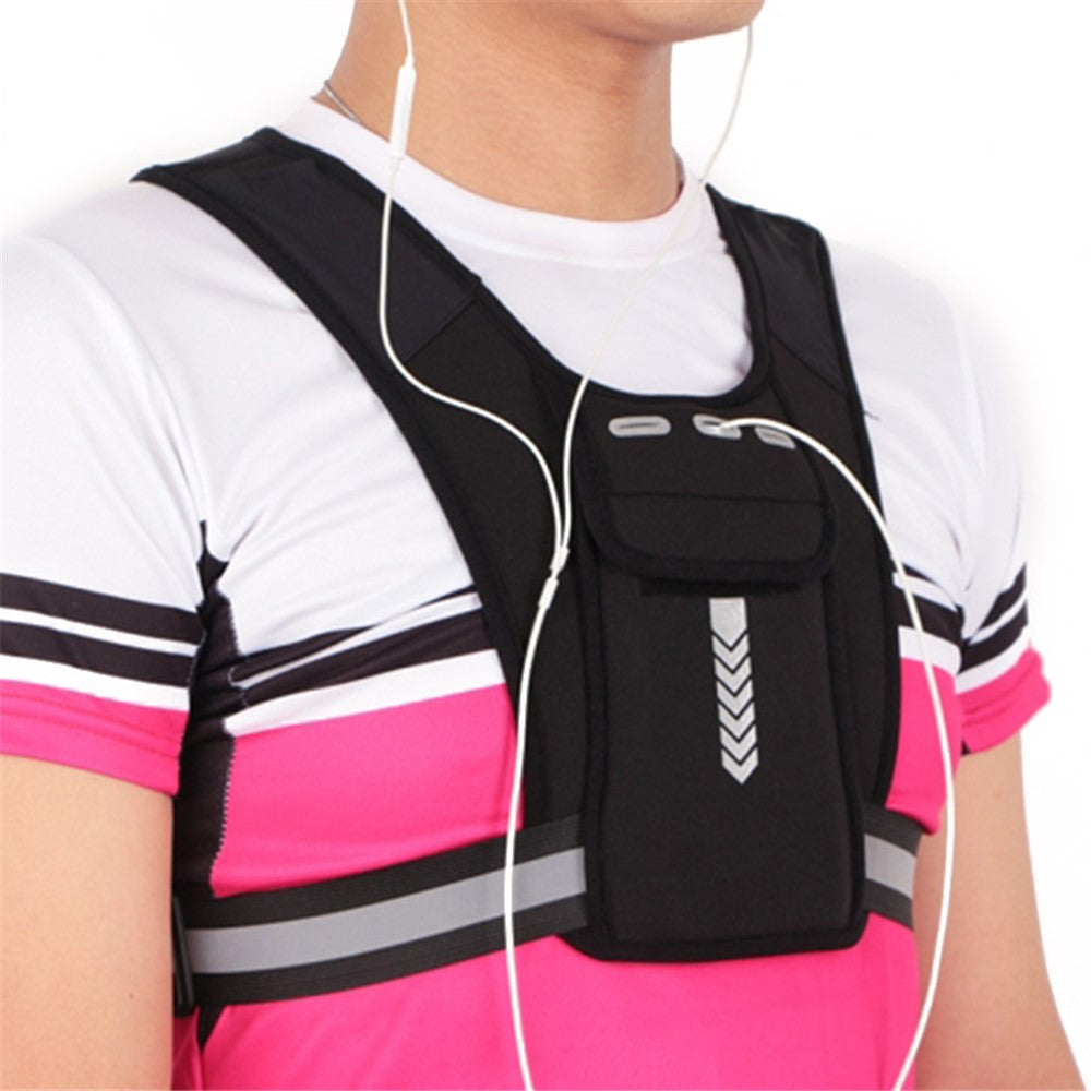 Lightweight Reflective Vest Pouch Outdoor Sports Cell Phone Chest Bag for Running Standard Version