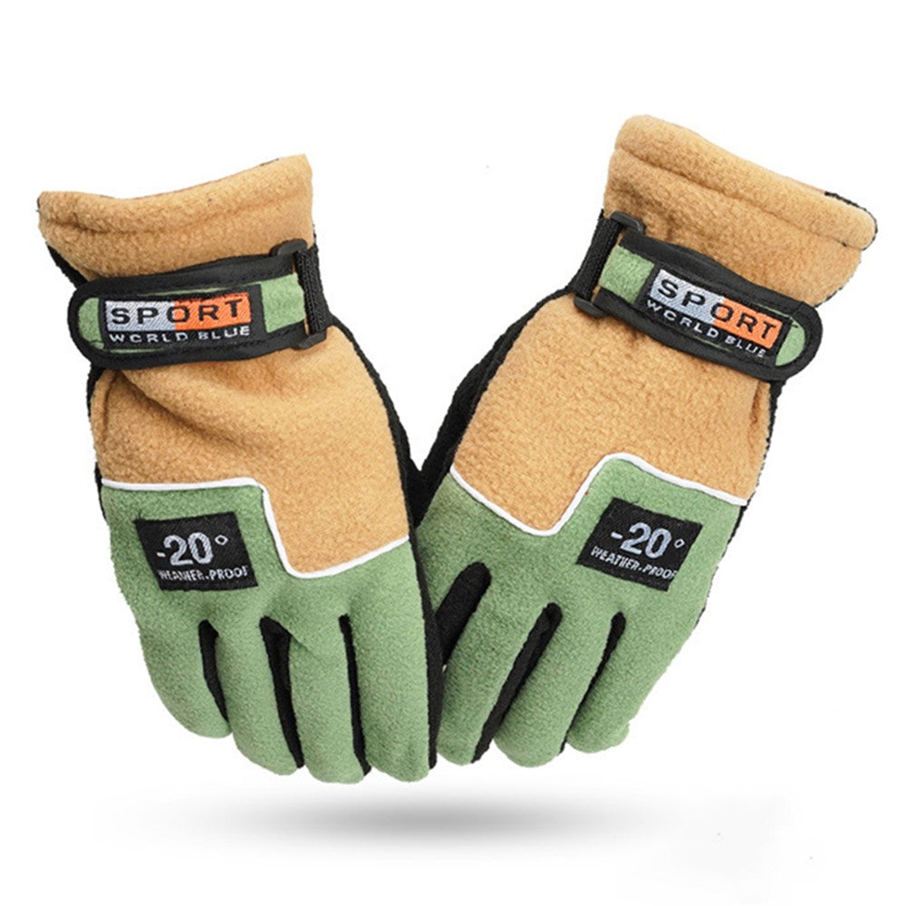 AOTU 1 Pair Outdoor Winter Women Gloves Full Finger Cycling Skiing Windproof Warm Fleece Gloves