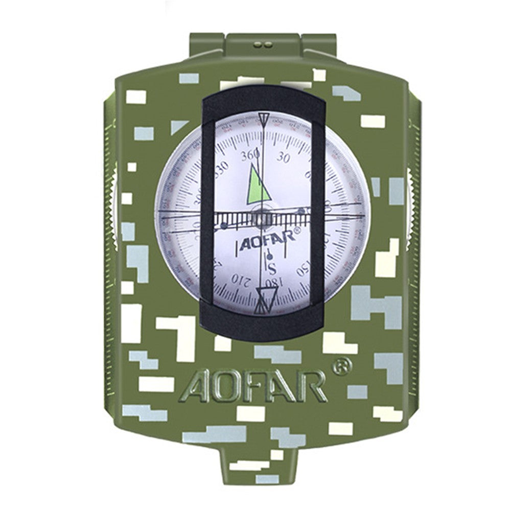 AOFAR AF-4580 Zinc Alloy Outdoor Compass Hiking Camping Fluorescent Compass
