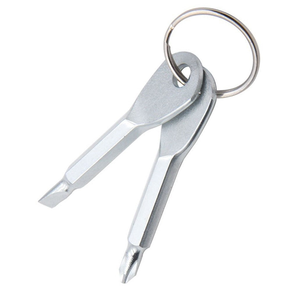 2-in-1 Outdoor Emergency Portable EDC Screwdriver Pocket Tool with Key Ring