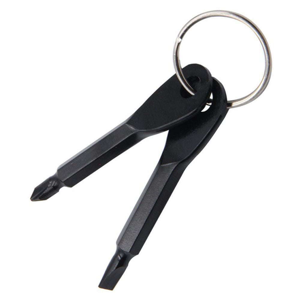 2-in-1 Outdoor Emergency Portable EDC Screwdriver Pocket Tool with Key Ring