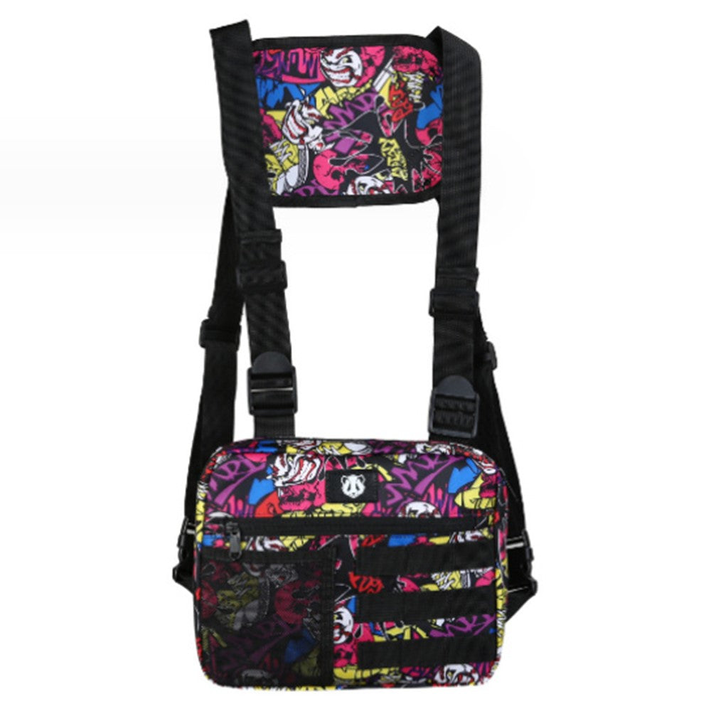 YA3066 Tactical Vest Bag Waterproof Oxford Cloth Chest Bag Casual Daypack Mini Backpack