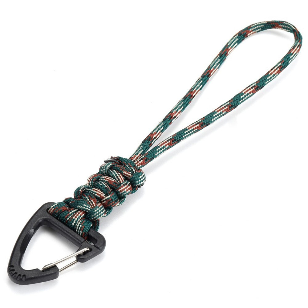 YHDE34 Outdoor Paracord Keychain Woven Lanyard Carabiner Hanging Hook