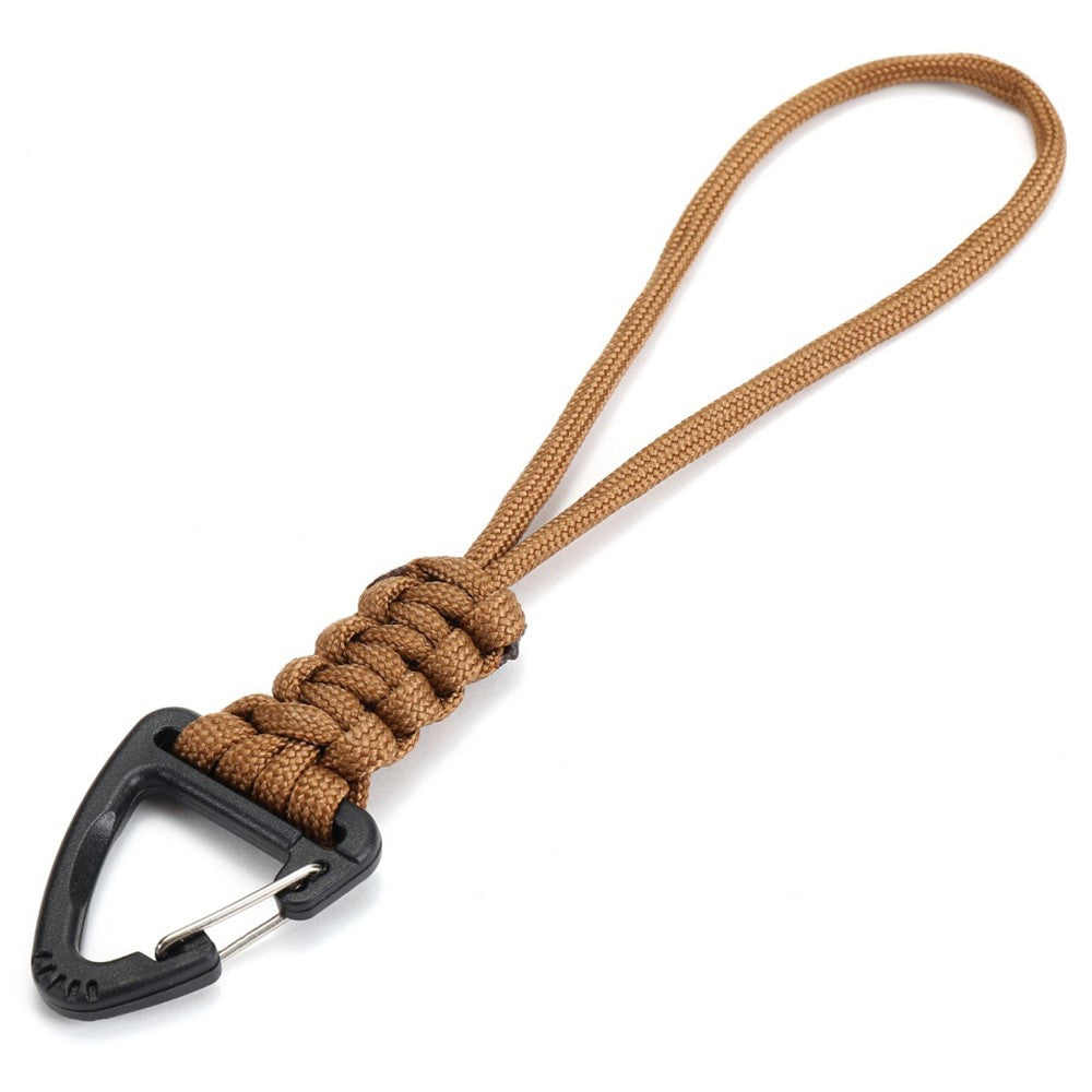 YHDE34 Outdoor Paracord Keychain Woven Lanyard Carabiner Hanging Hook