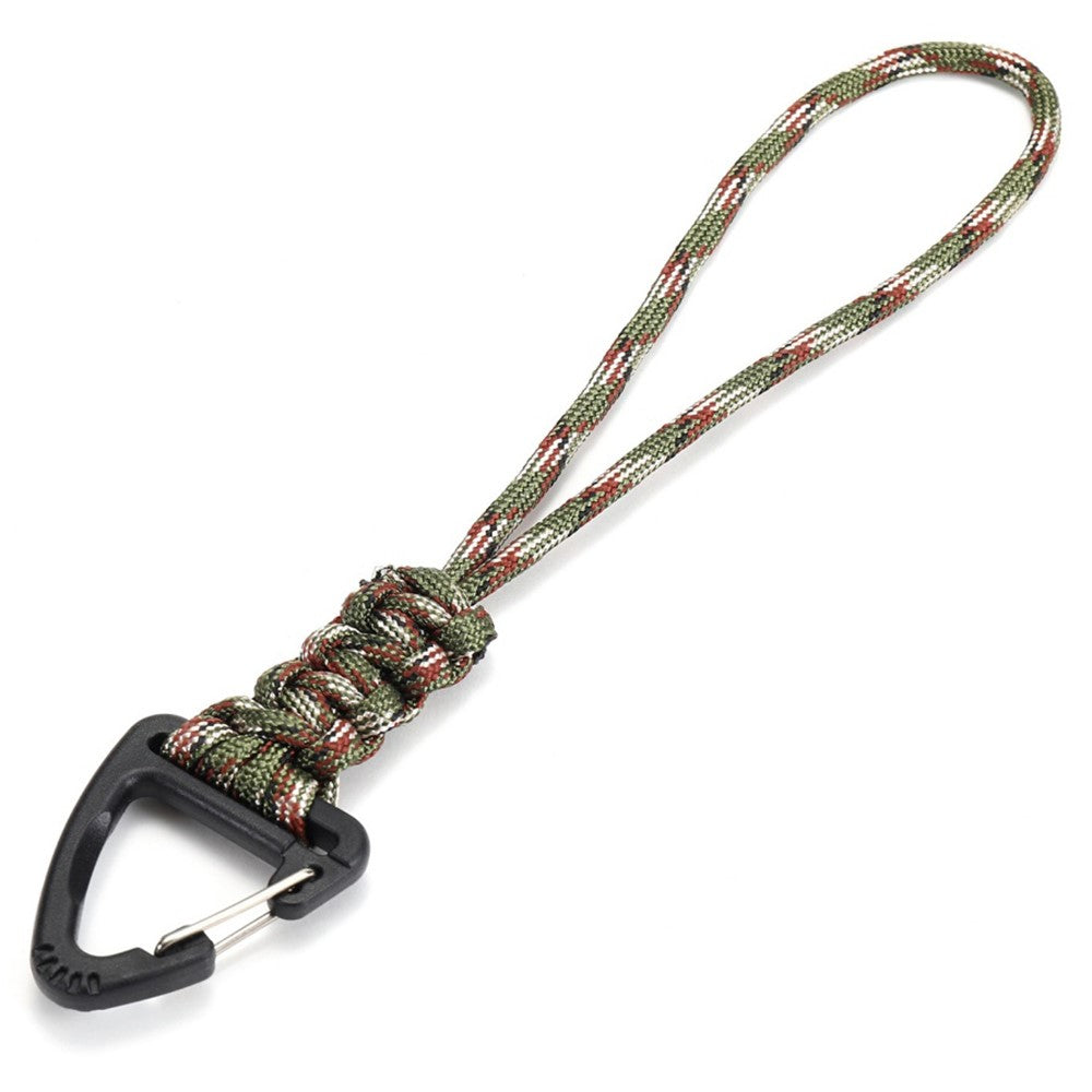 YHDE34 Outdoor Paracord Keychain Woven Lanyard Carabiner Hanging Hook