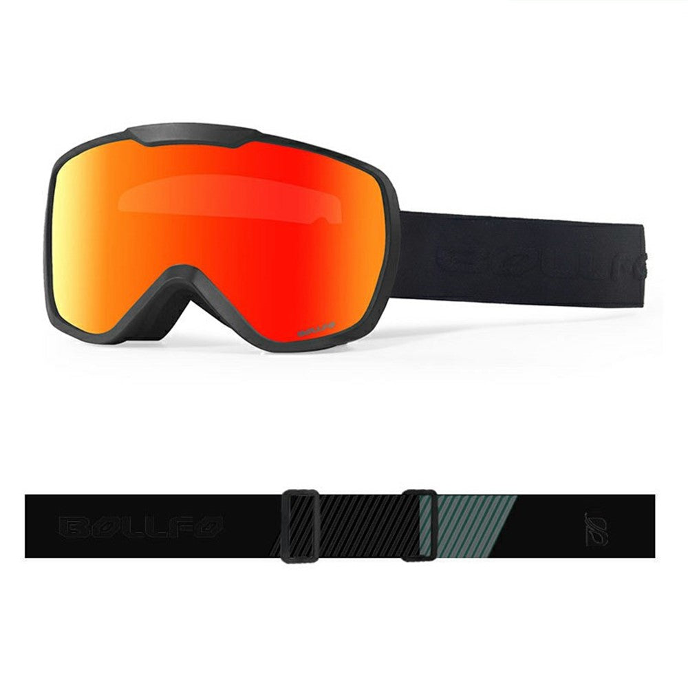 BOLLFOS BF642 Dual-Layer Anti-Fog PC+TPU Skiing Goggles for Men Women
