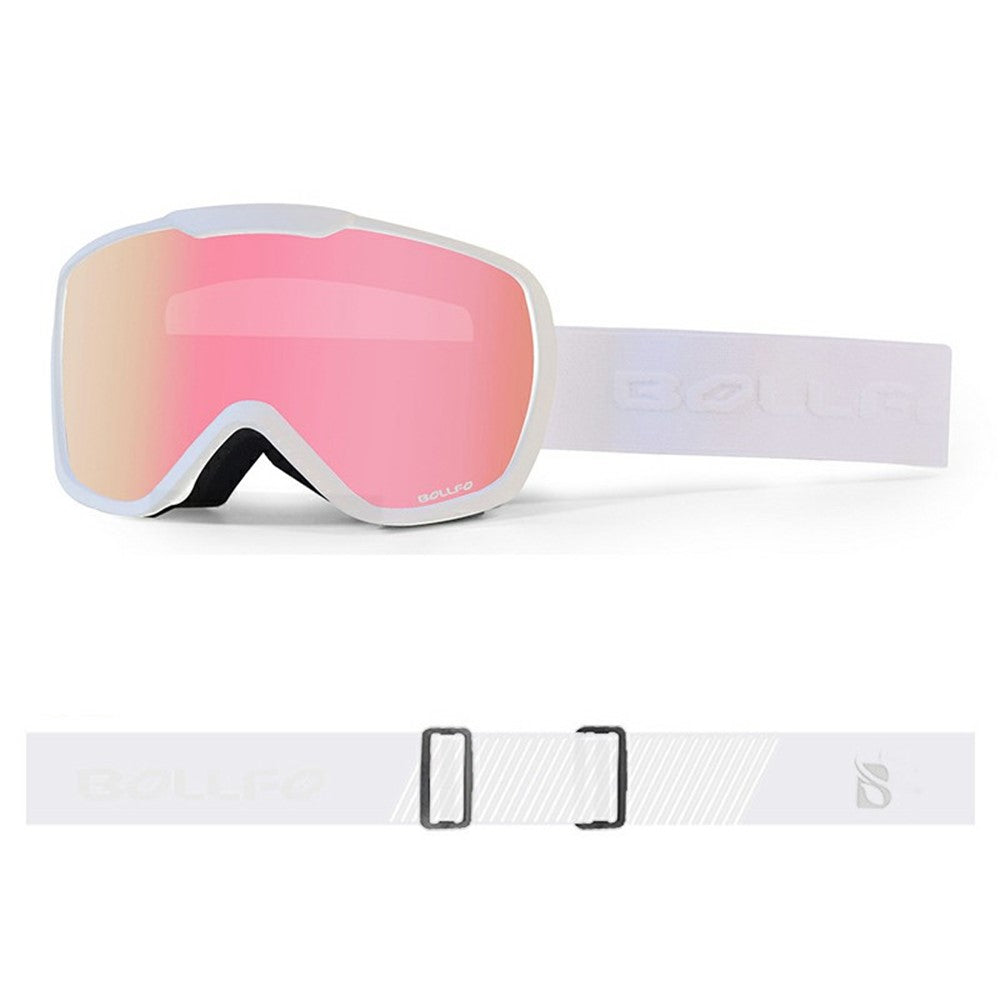 BOLLFOS BF642 Dual-Layer Anti-Fog PC+TPU Skiing Goggles for Men Women