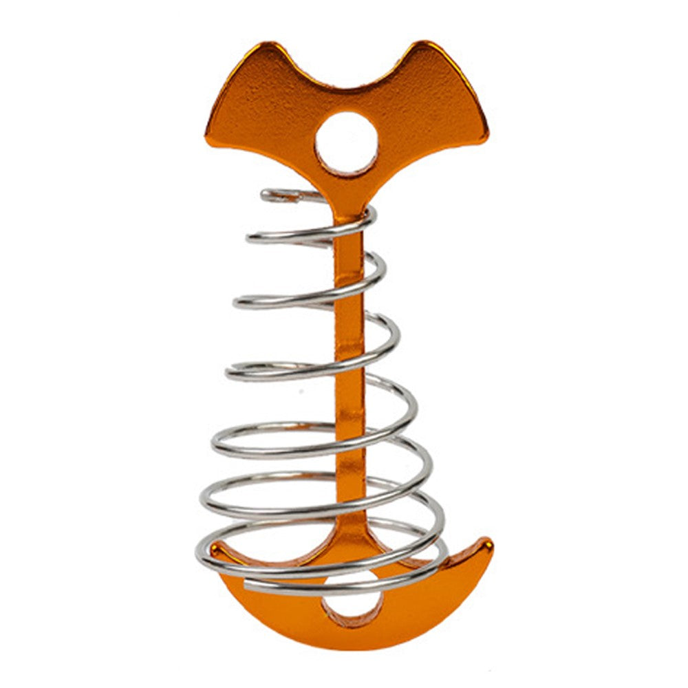 AOTU AT6546 Aluminum Alloy+Stainless Steel Tent Nail Fishbone Spring Stake Deck Anchor Peg Wind Rope Buckle